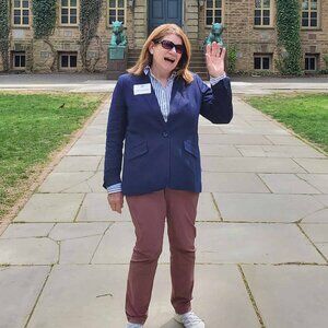 Talbots Indigo Blue Linen Blazer